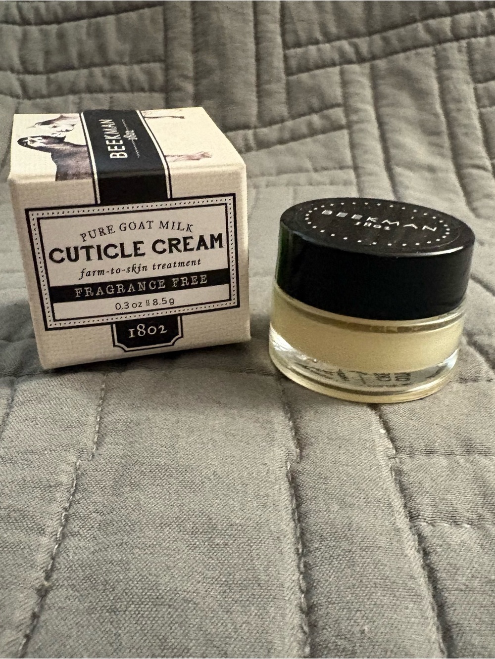 Beekman 1802 Pure Goat Milk Cuticle Cream Fragrance Free 0.3oz Nail Treatment.